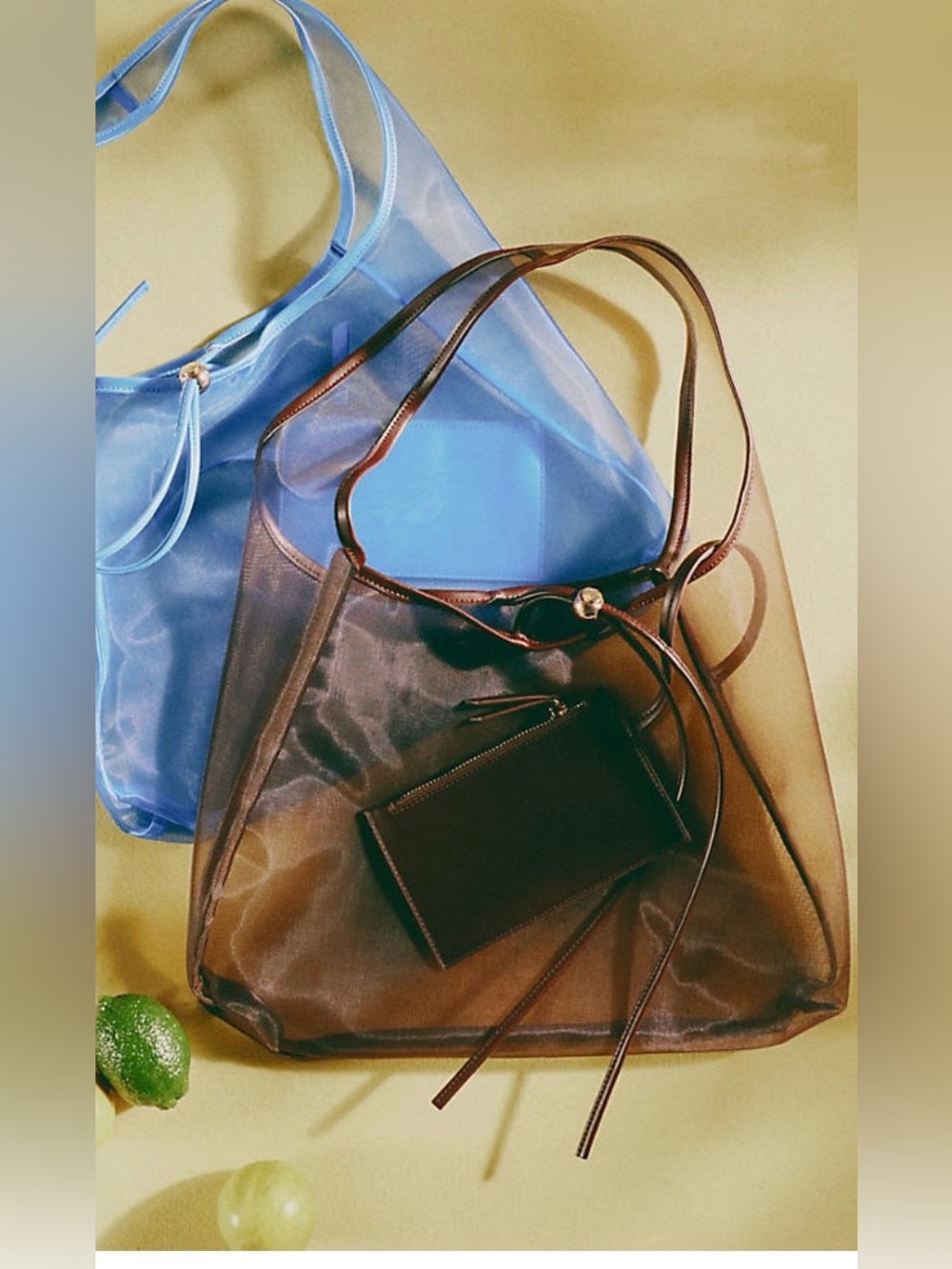 NWT Brown Sheer Mesh Handbag by Celandine Anthropologie
